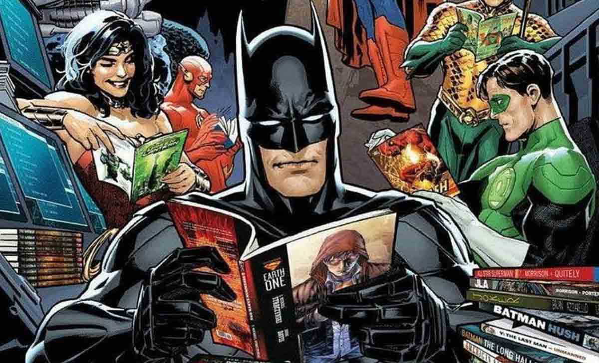 la liga de la justicia leyendo cómics