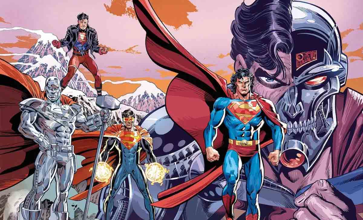 El equipo de El regreso de Superman reunido para el aniversario portada del aniversario del regreso de superman