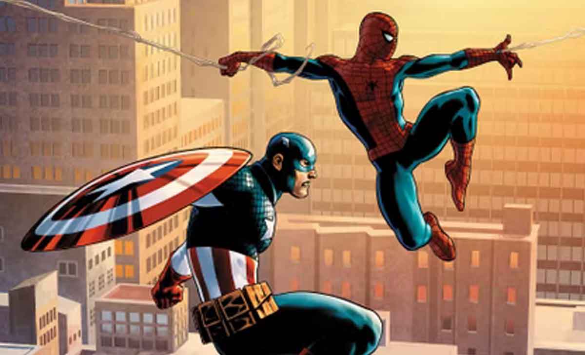 capitán américa y spider-man de marvel