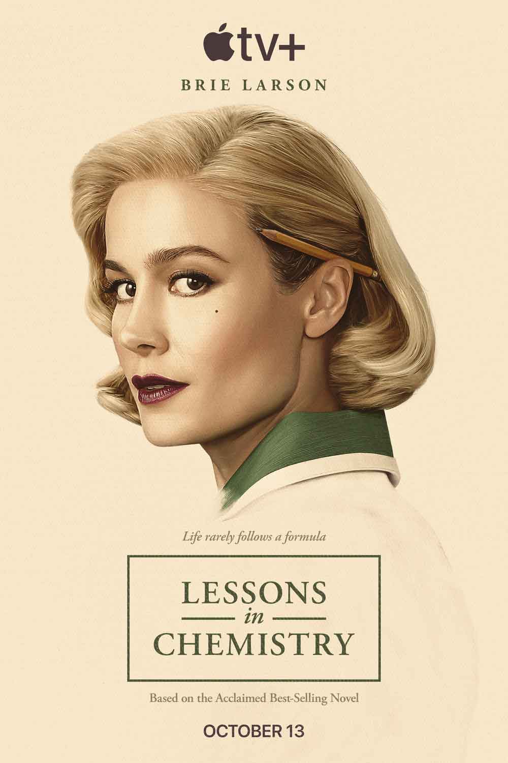brie larson en cocina con química (lessons in chemistry)