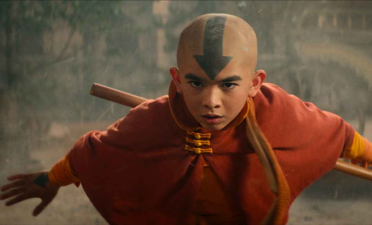 Avatar: The Last Airbender. Gordon Cormier as Aang in season 1 of Avatar: The Last Airbender. Cr. Courtesy of Netflix © 2023