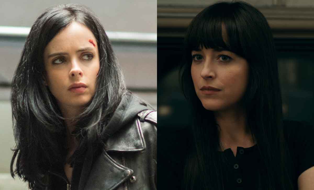 Krysten Ritter como Jessica Jones y Dakota Johnson como Cassandra Webb Madame Web