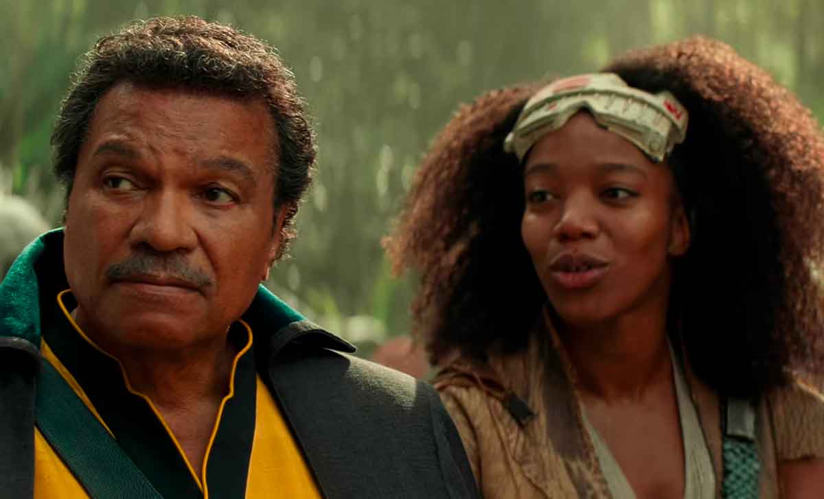 Lando Calrissian y Jannah en Star Wars el ascenso de Skywalker
