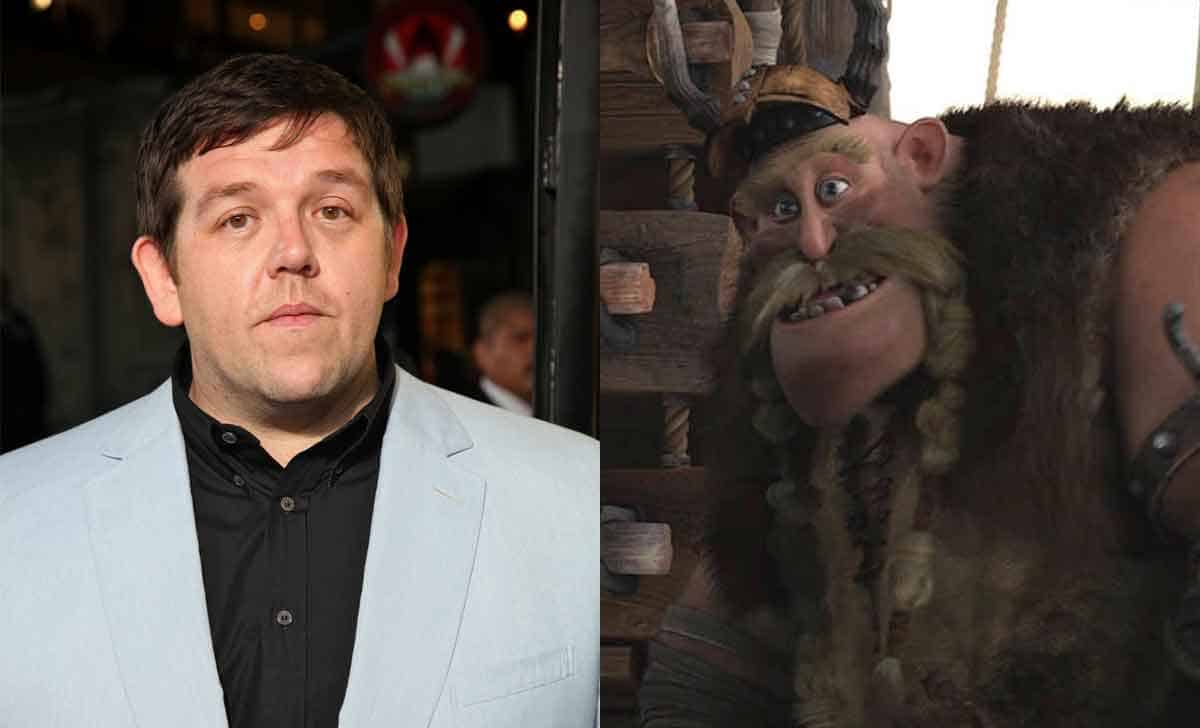 nick frost como bocón el rudo (gobber) cómo entrenar a tu dragón