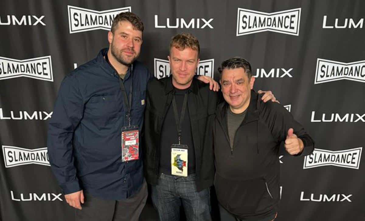 PETRO, de Mil y una historias. Mención de Honor al Mejor Largometraje en Slamdance 2024 sean mattinson junto a fernando monzón en slamdance presentando petro