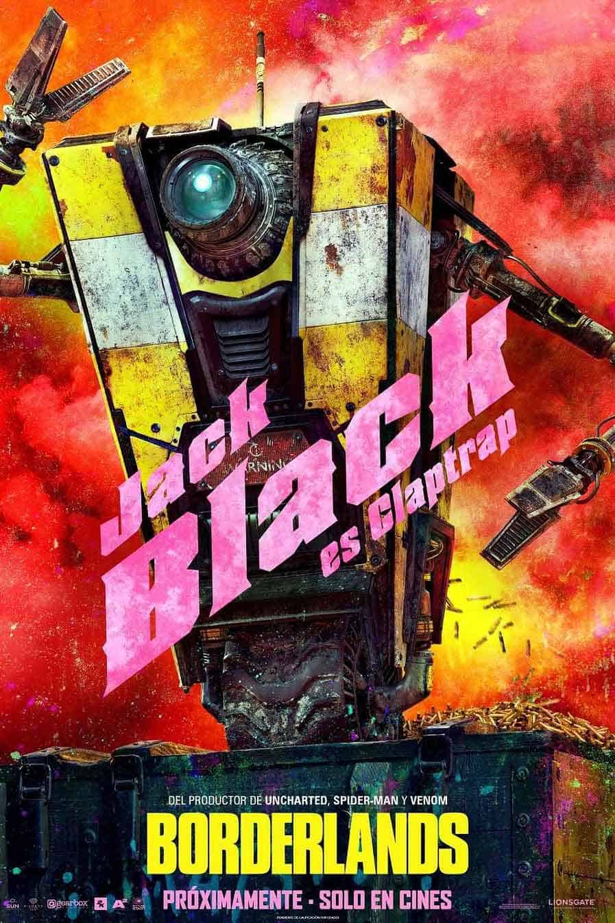 Jack Black es CL4P-TP o Claptrap para los amigos, no tiene muchos pero el tío no deja de intentarlo. Duro por fuera, blandito por dentro 