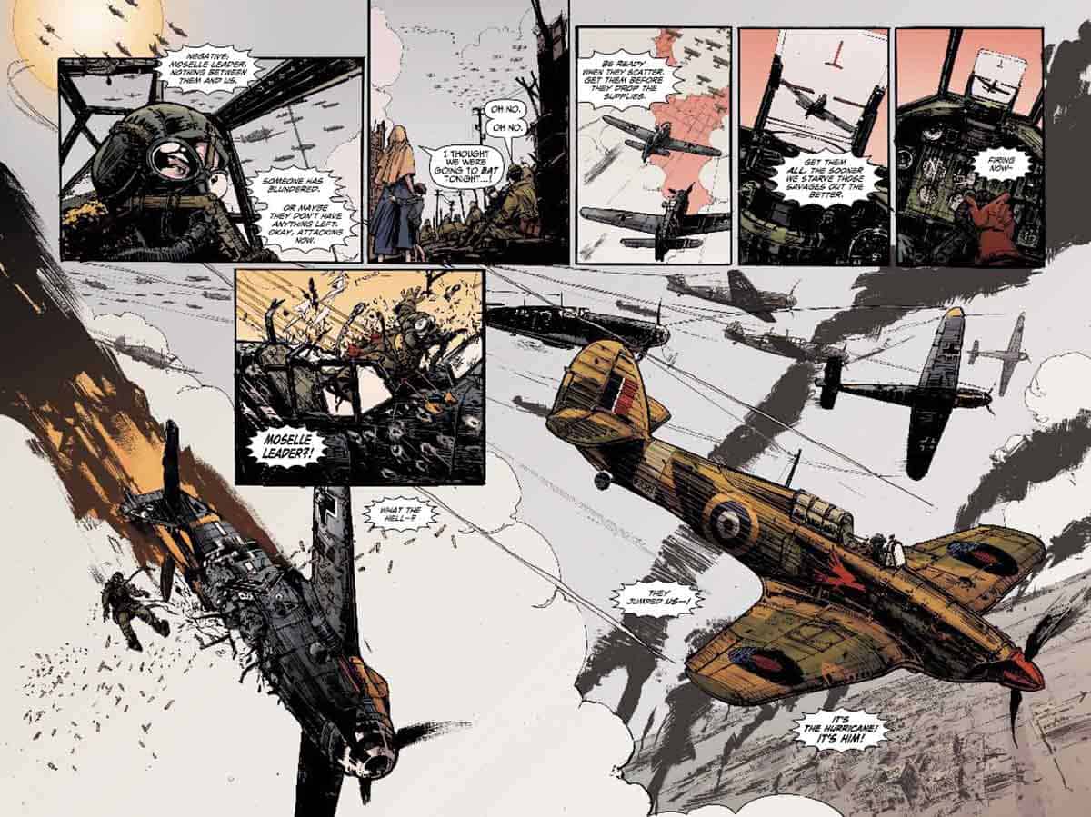 Splash page de combate aéreo por Keith Burns