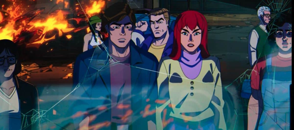 Peter Parker y MJ de la serie de Spider-man animated de los 90