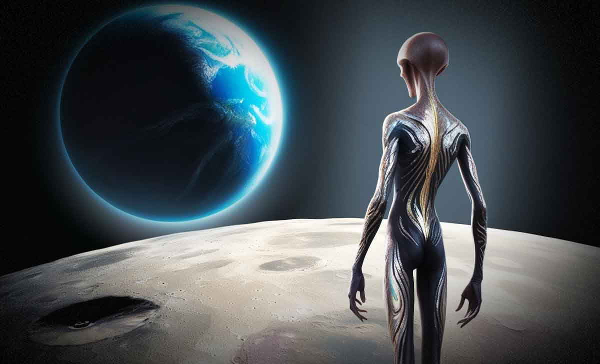 película de ciencia ficción muestra alienígenas en la luna