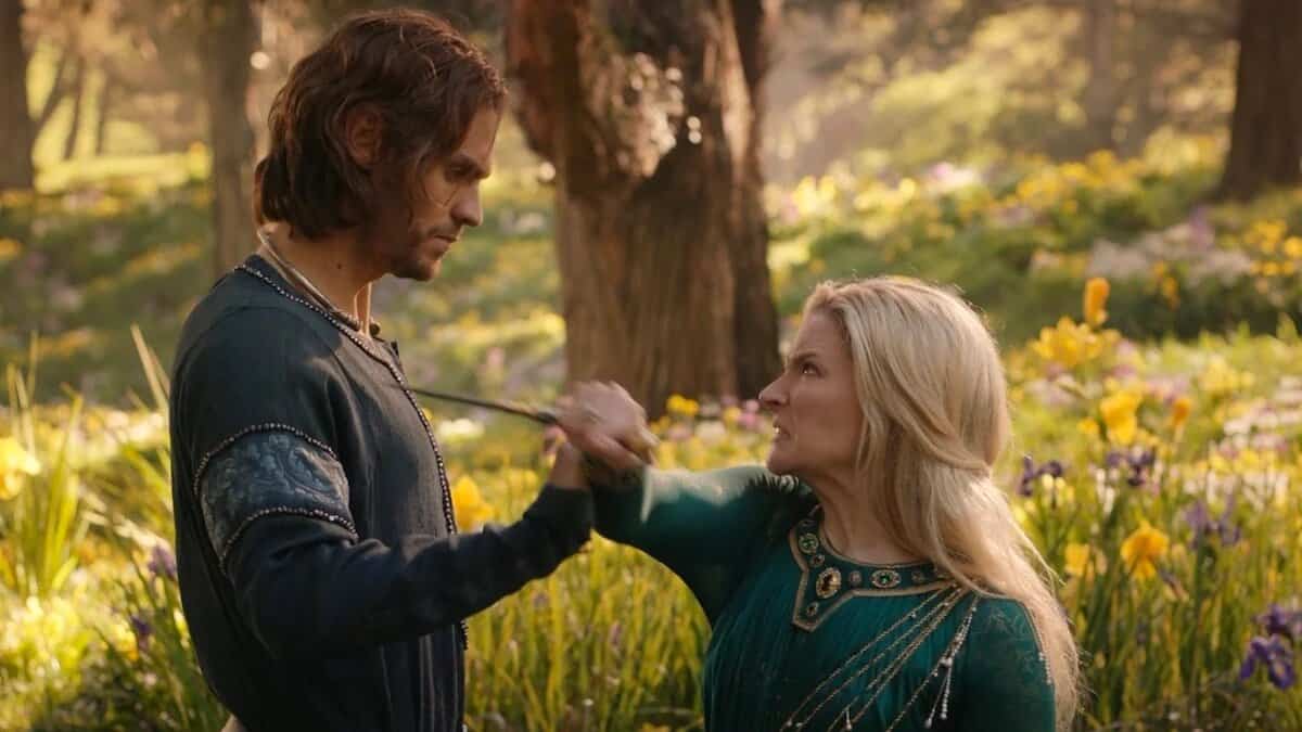 galadriel ataca a halbrand anillos de poder