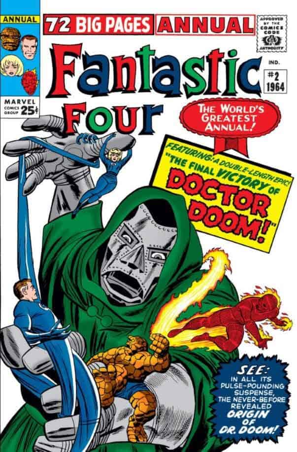 Fantastic Four Annual Vol 1 Nº2 portada con Dr. Doom atacando a los Cuatro Fantásticos