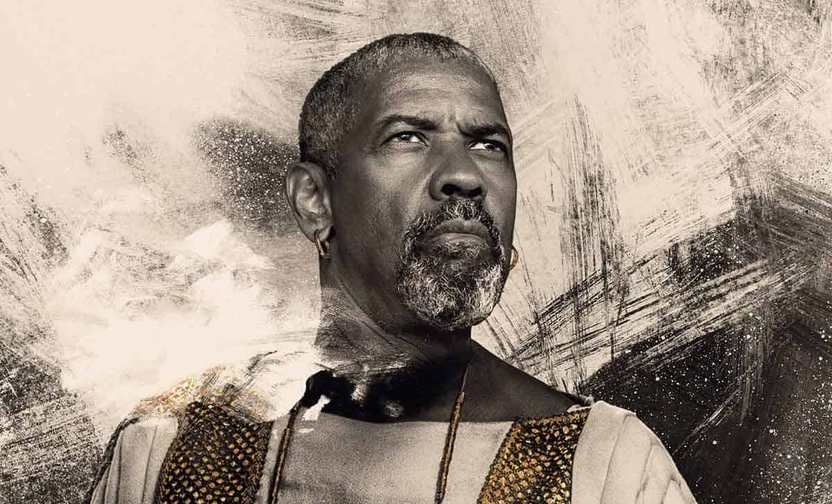 Denzel Washington en Gladiator II cine poster