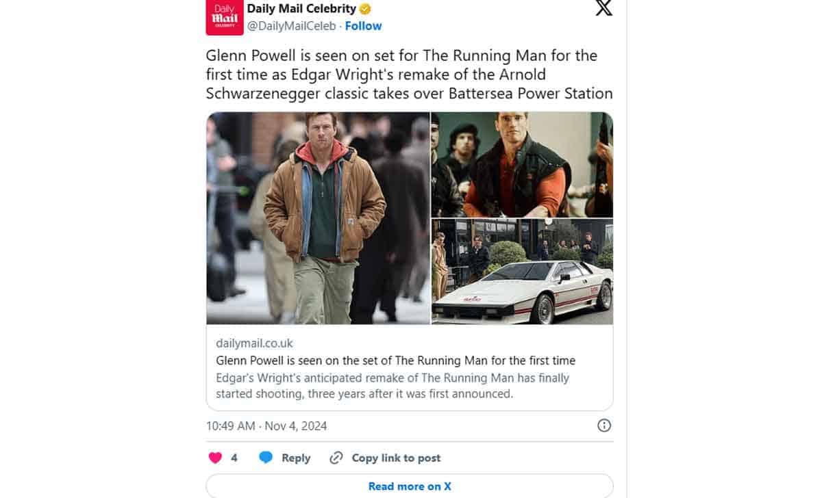 The Running Man Glen Powell