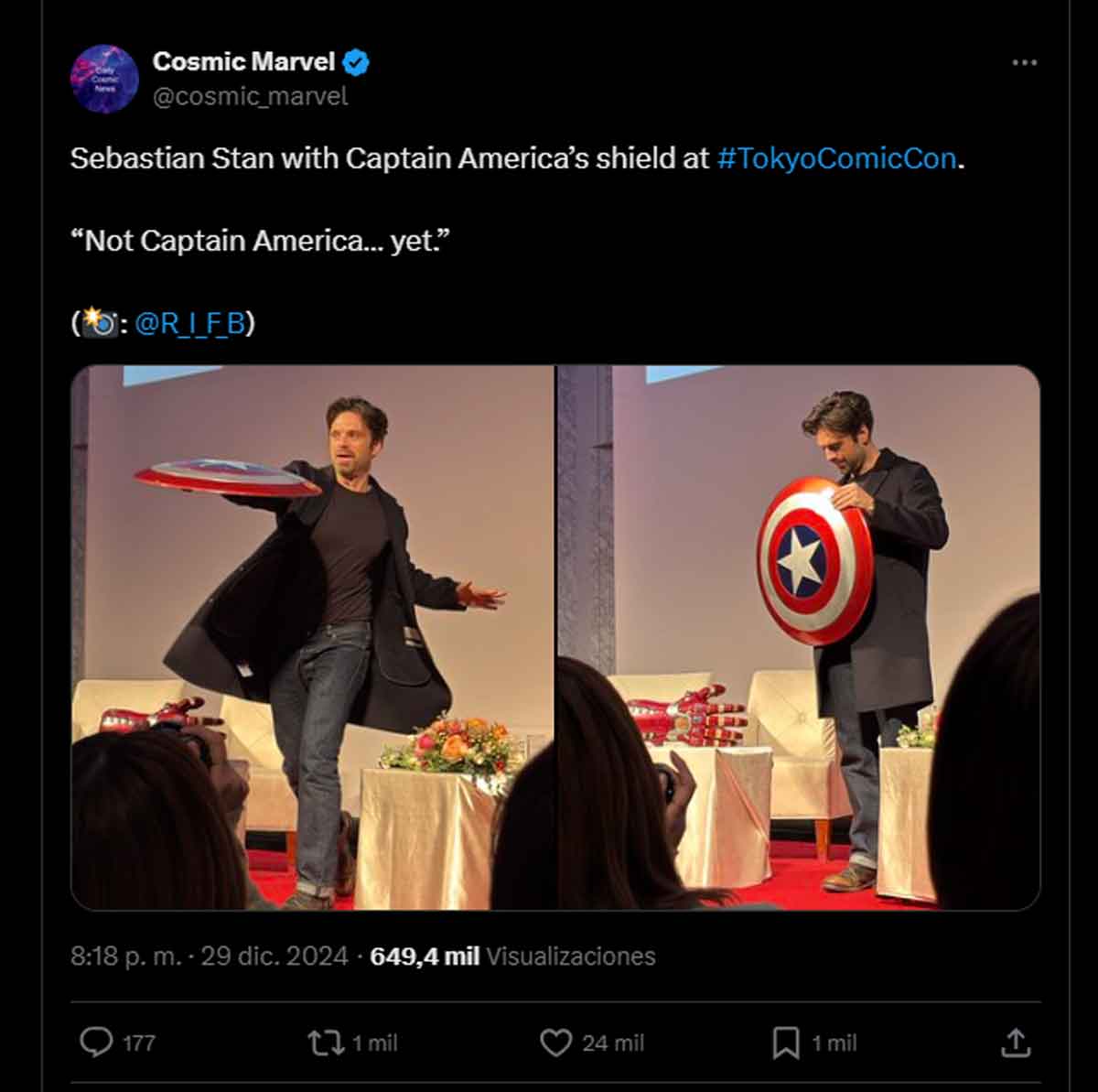 Sebastian Stan insinúa su futuro en el MCU: Aún no soy el Capitán América... pero podría serlo