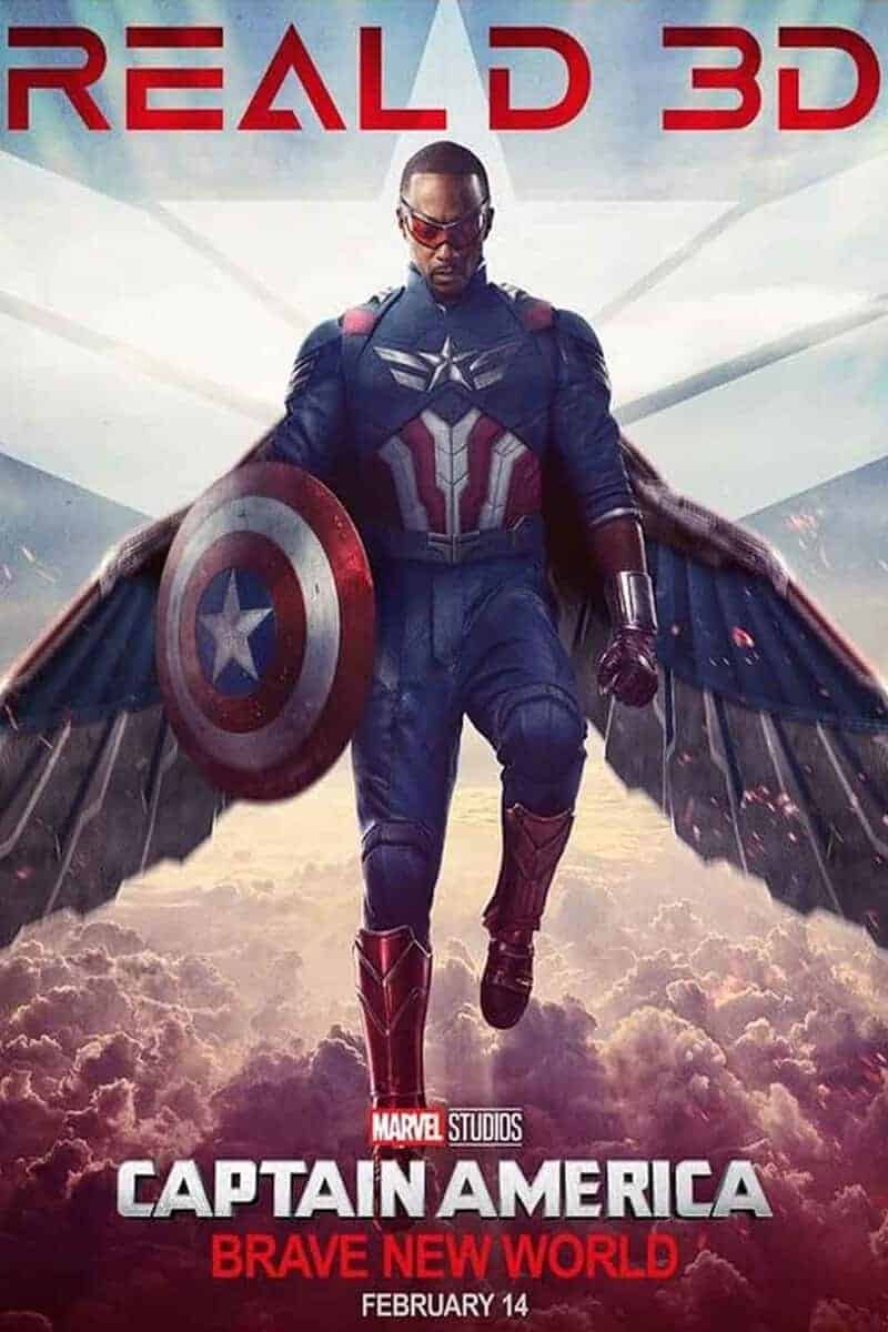 capitán américa: brave new world poster 2025 real d 3d