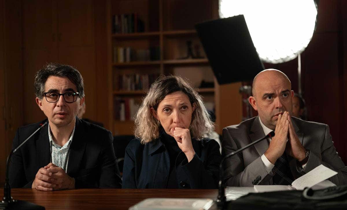 imágenes del rodaje de 'pizza movies'. en la imagen: berto romero, judit martín y jordi soriano. copy: javier rodero