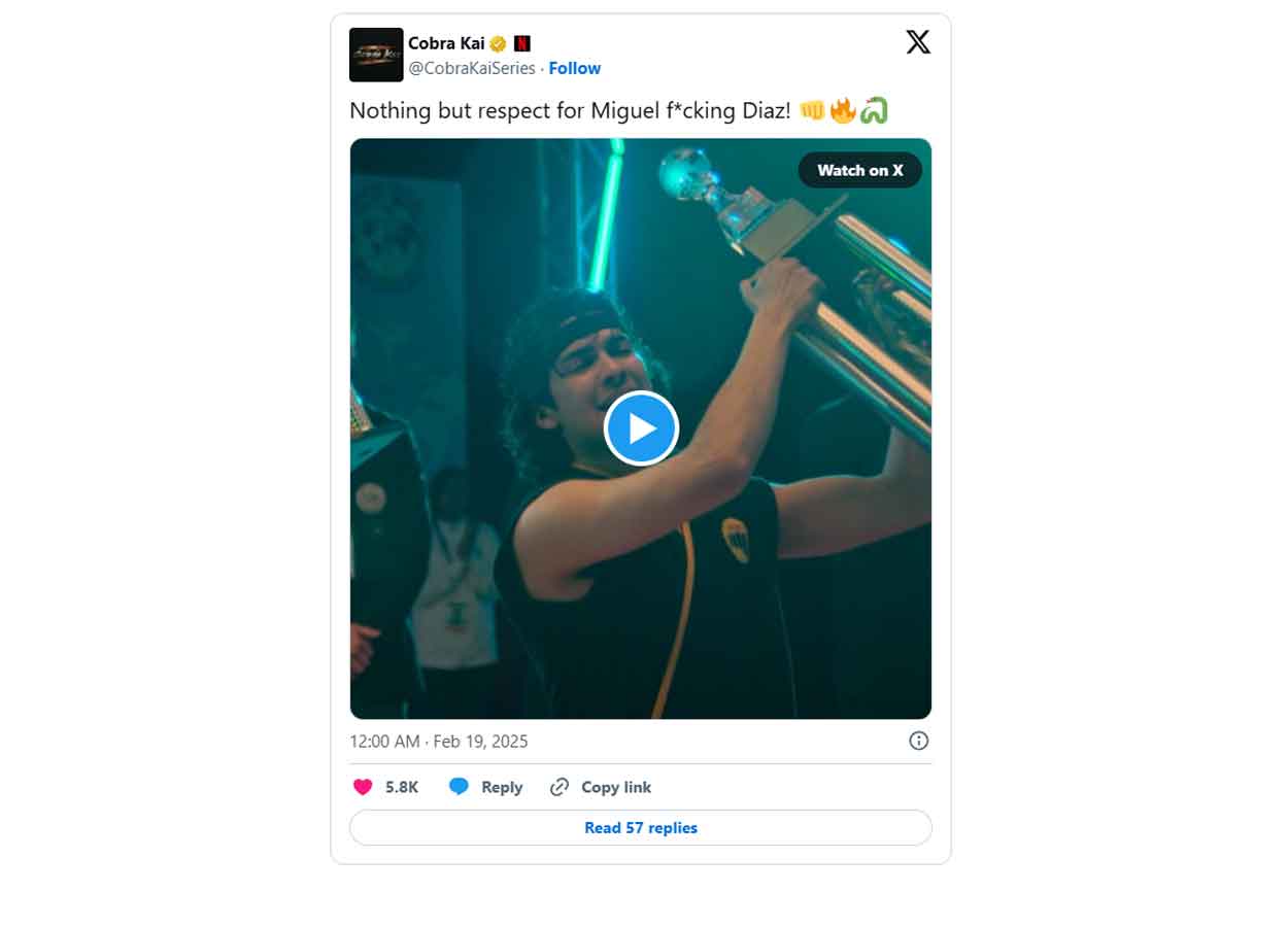 cobra kai miguel homenaje