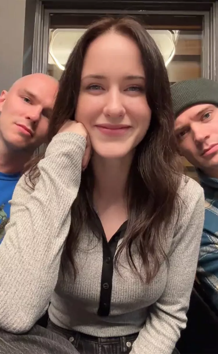 Nicholas Hoult, Rachel Brosnahan and David Corenswet. Photo: Rachel Brosnahan/TikTok