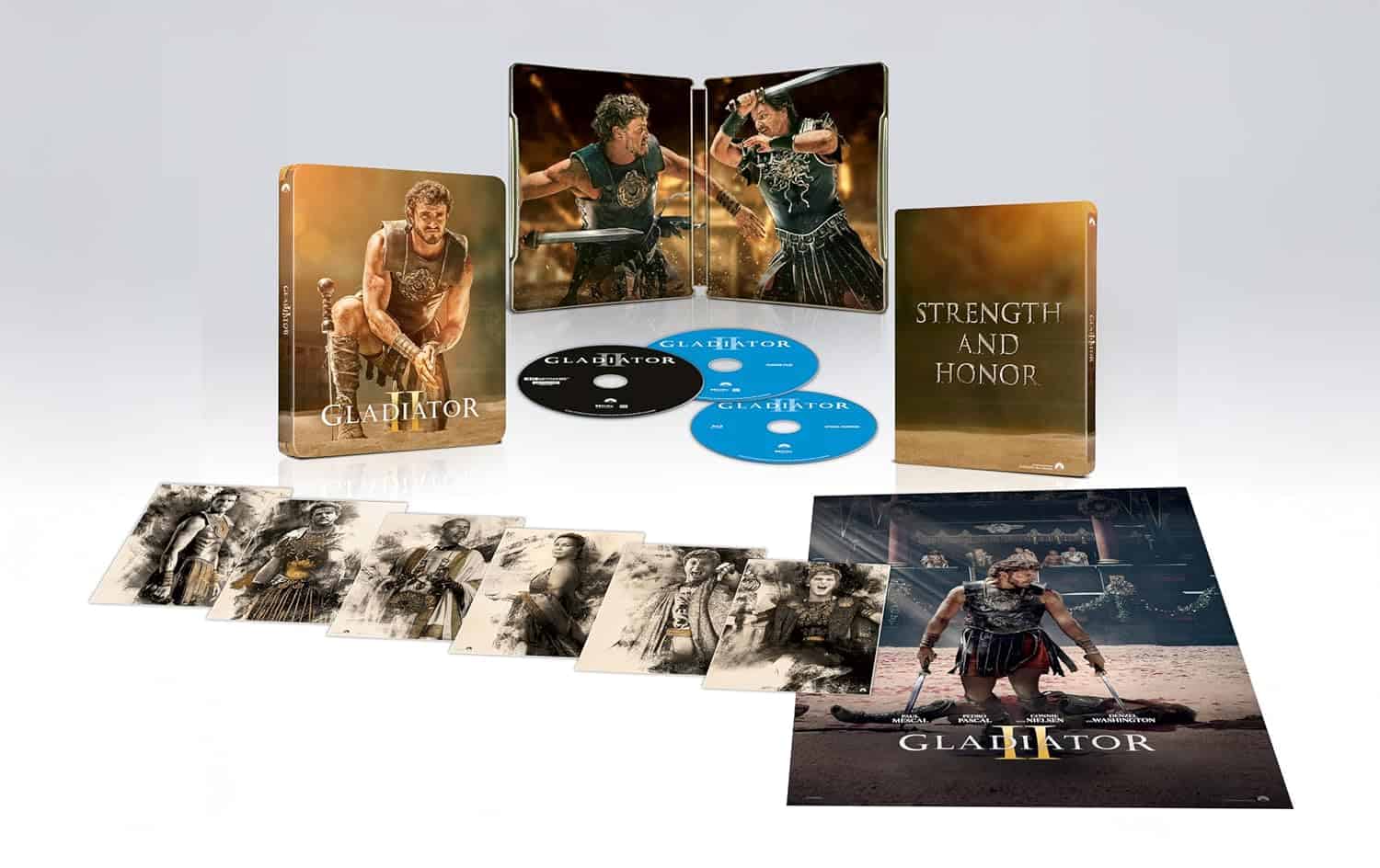 Gladiator II (Steelbook 2 - Dorado) (incluye 6 Postales + Poster) (4K UHD + Blu-ray + Blu-ray Extras)