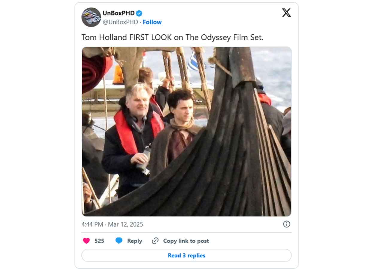 the odyssey (2026) ¡primera imagen de tom holland!