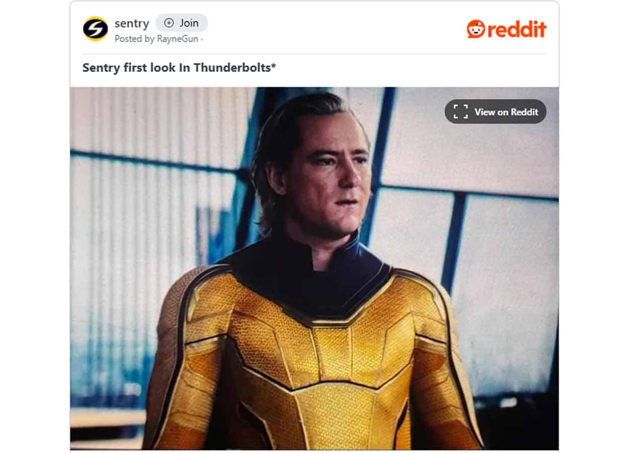 filtran el aspecto de sentry en thunderbolts
