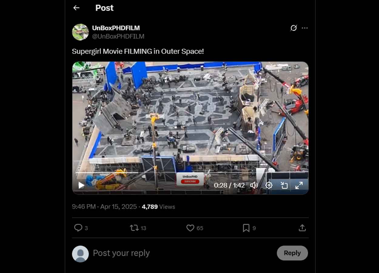 estación espacial que han construido para la película supergirl