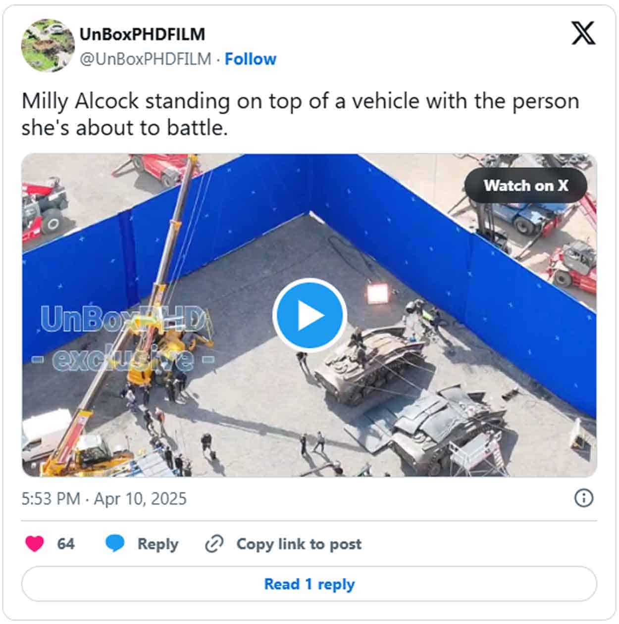 rodaje Supergirl Milly Alcock