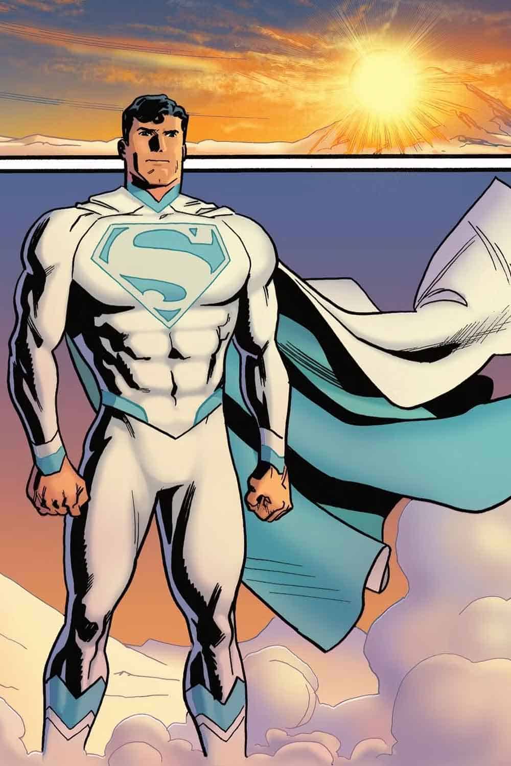 superman estrena un traje blanco increible
