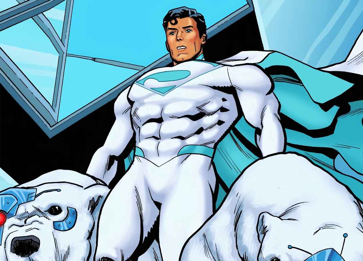 superman estrena un traje blanco increible