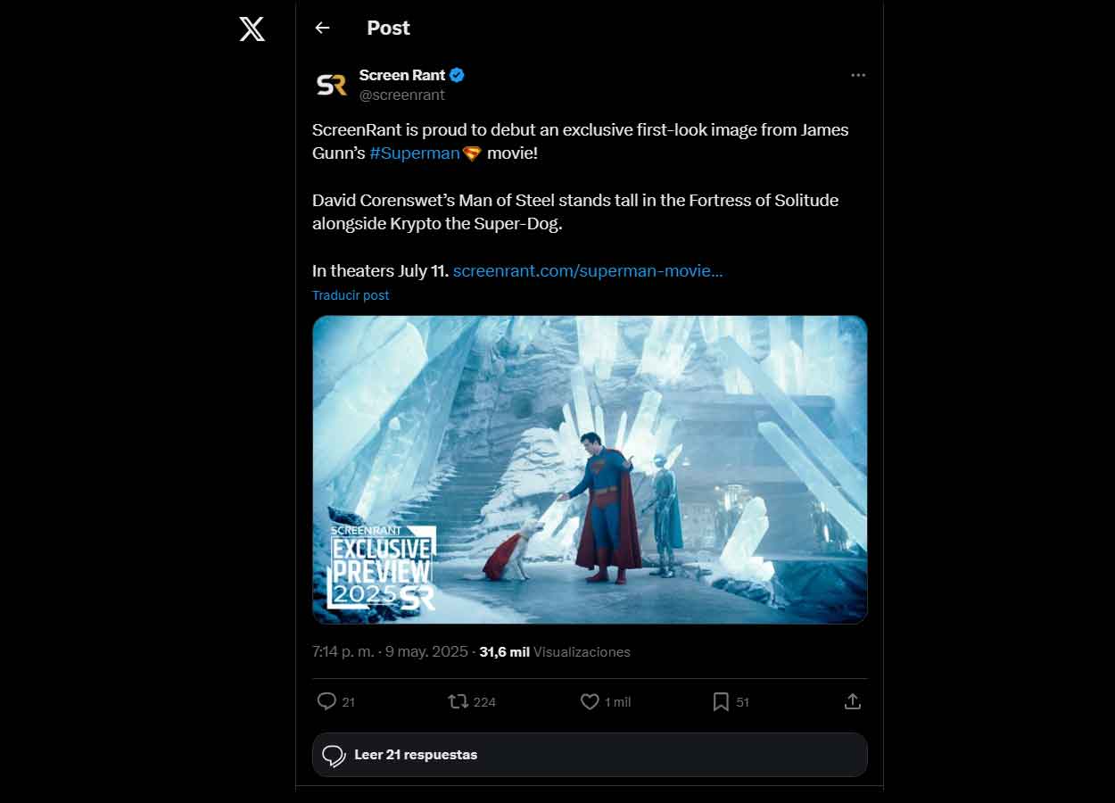 primera imagen oficial de superman con krypto