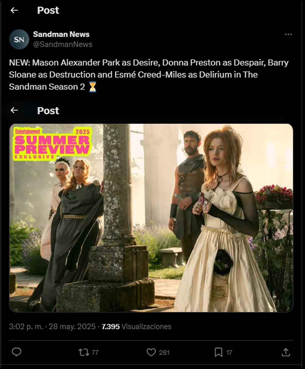 primera imagen de los nuevos personajes de the sandman temporada 2