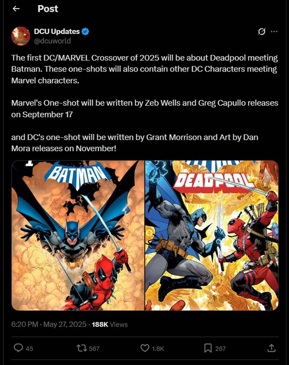 crossover Batman y Deadpool