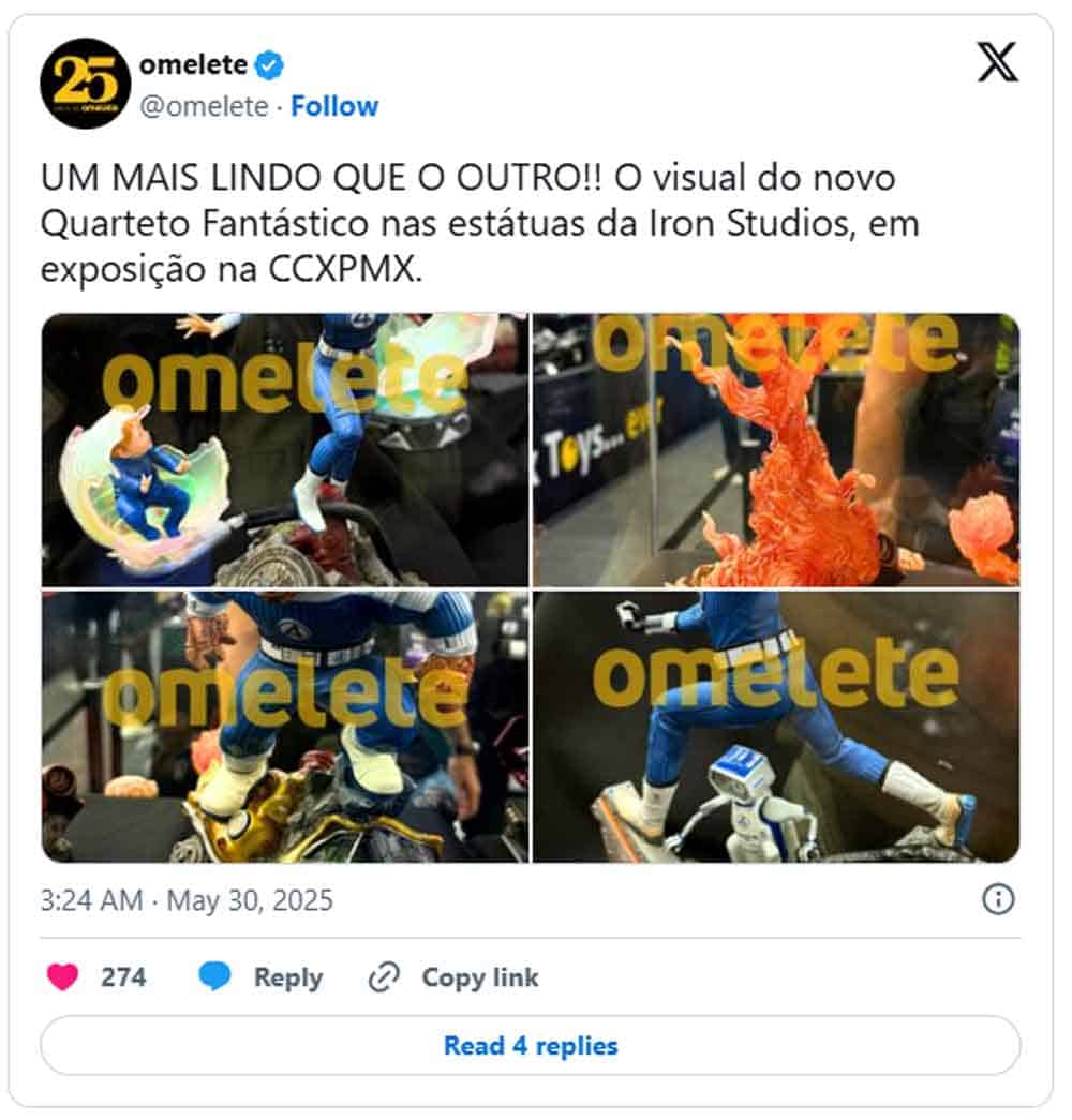 estatua marvel los cuatro fantásticos