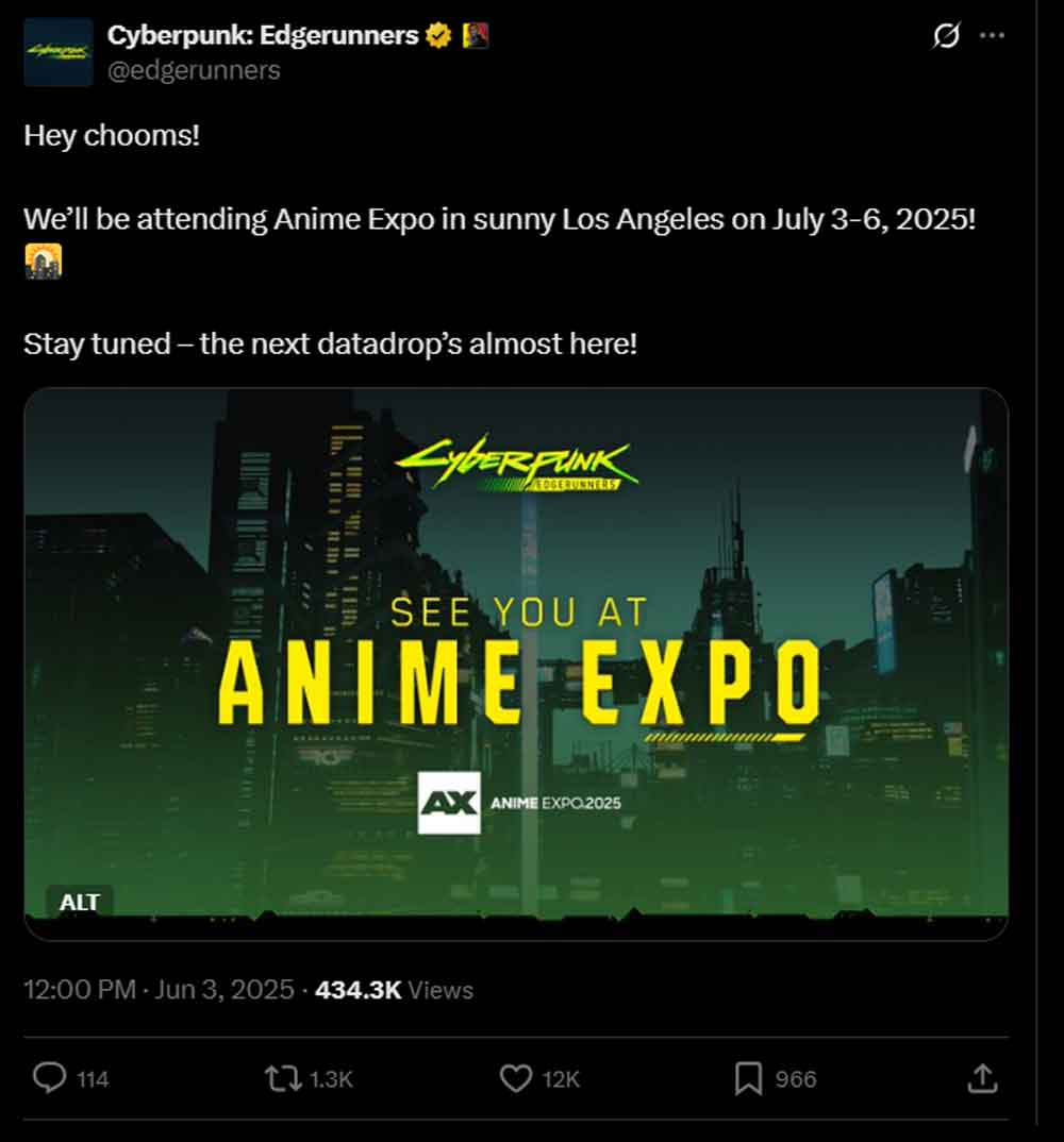 Cyberpunk: Edgerunners anuncio