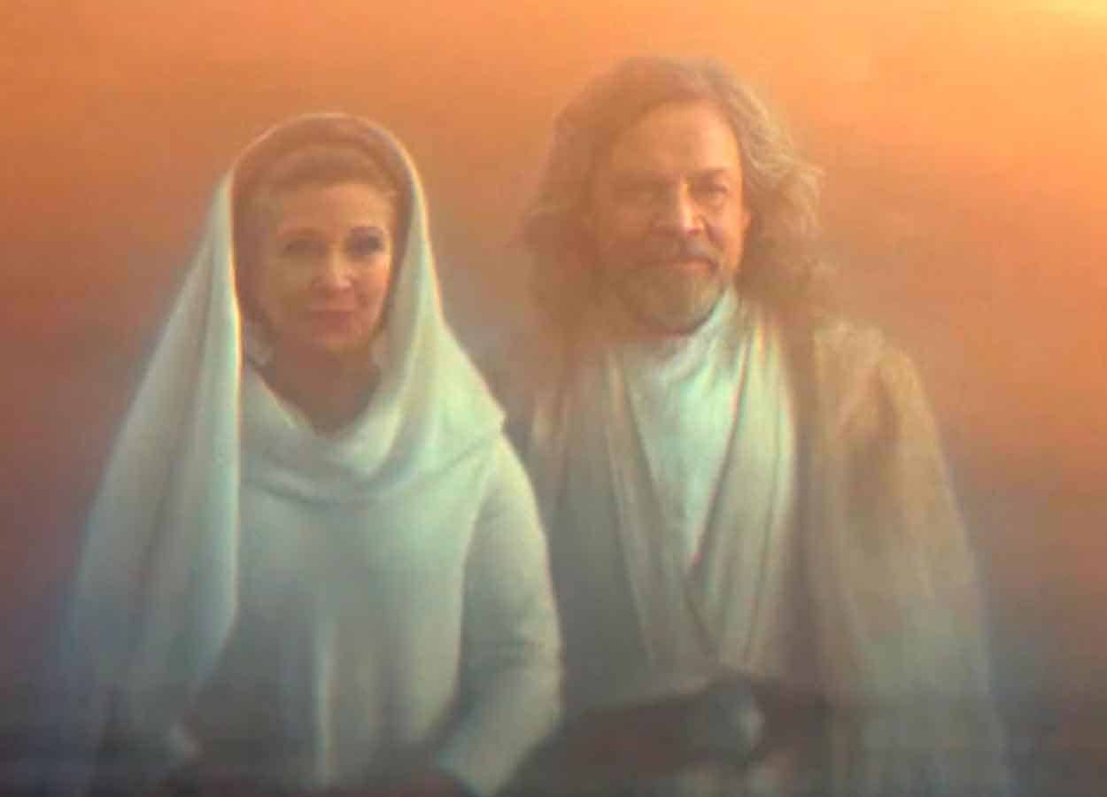 luke y leia en tatooine como fantasmas de la fuerza de star wars