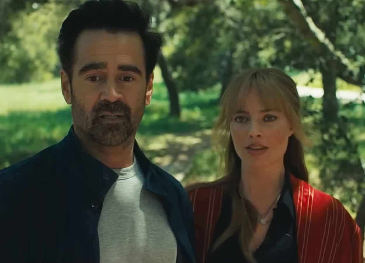 margot robbie y colin farrell en a big bold beautiful journey