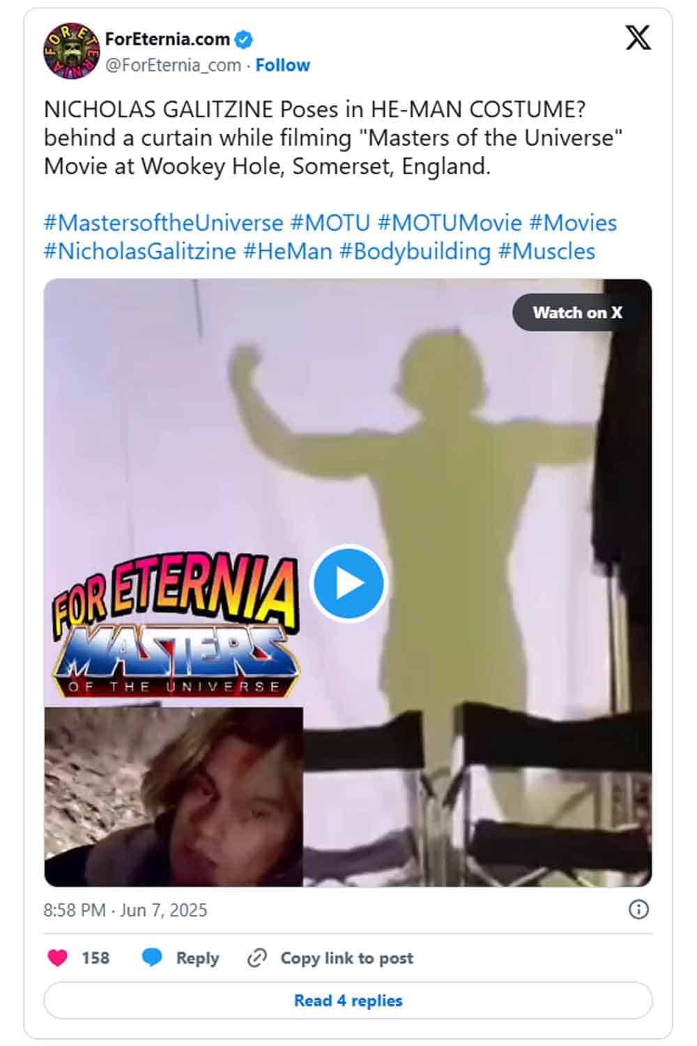 Nicholas Galitzine rodaje Masters of the Universe