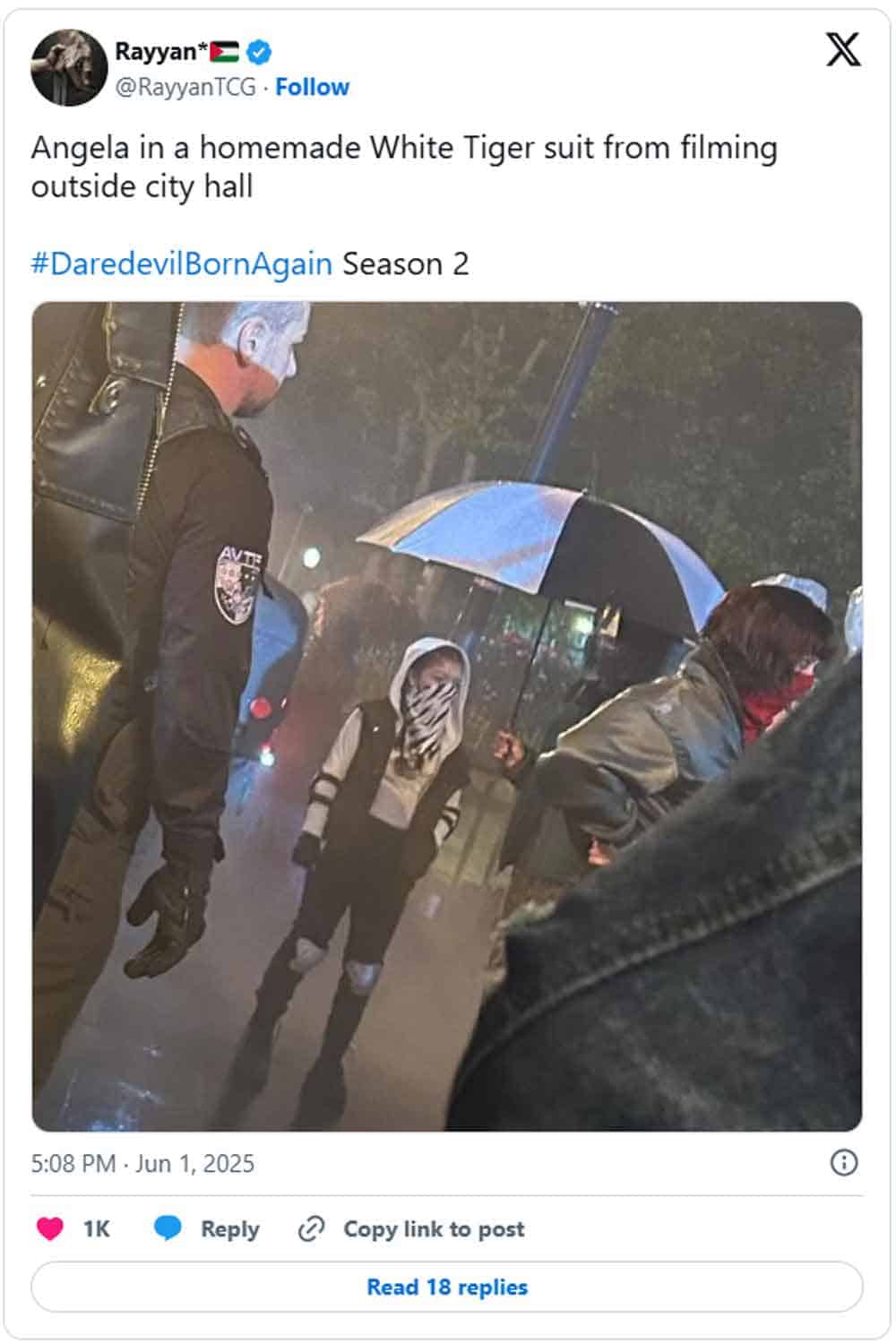 Primera imagen de la nueva White Tiger en Daredevil: Born Again