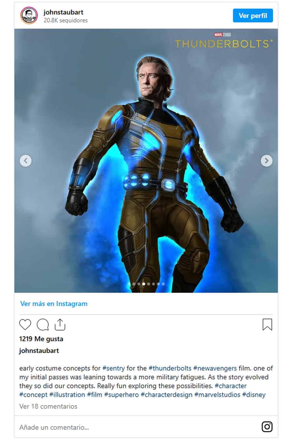 look alternativo de sentry en thunderbolts