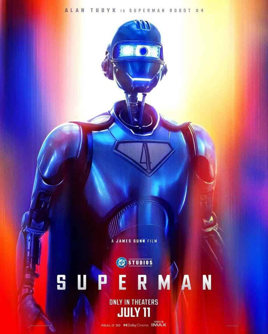 superman comparte 6 pósters de los héroes principales robot