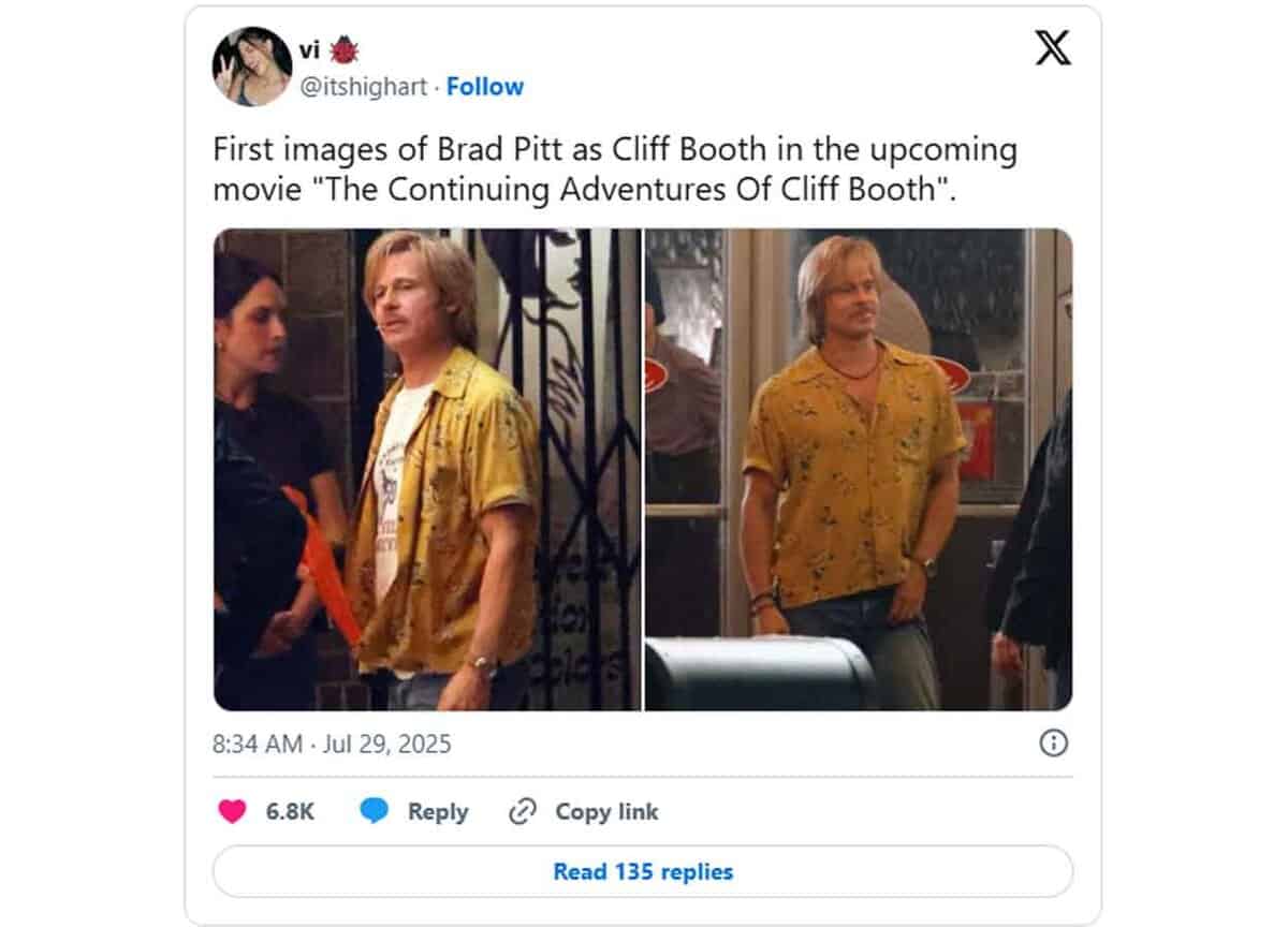 brad pitt como cliff booth