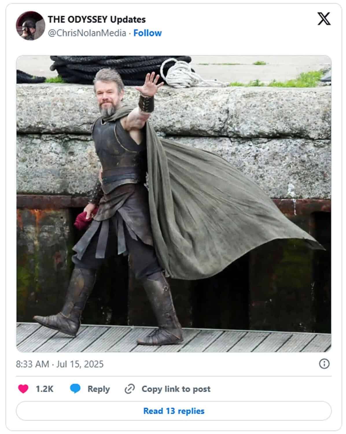 Matt Damon en The Odyssey (2026)