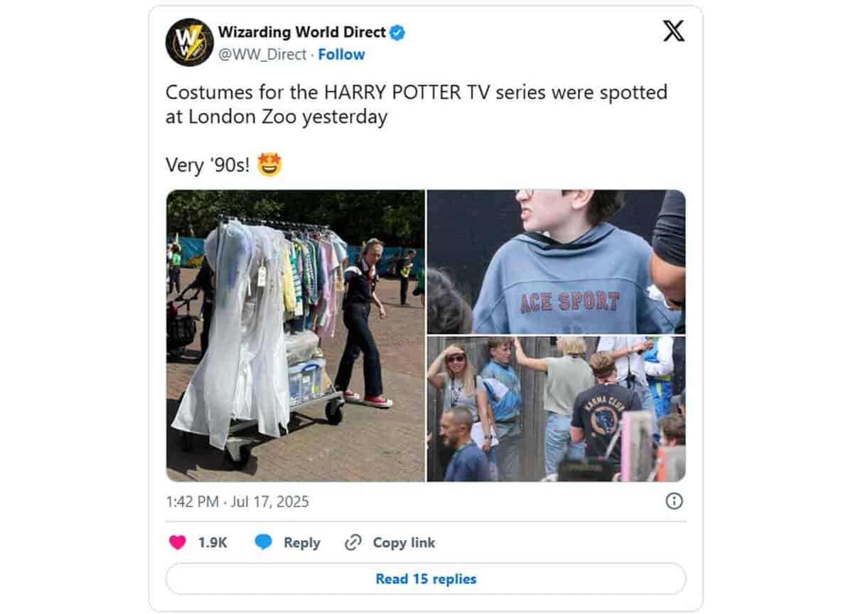 Primera imagen del rodaje de la serie de Harry Potter llama mucho la atención serie harry potter
