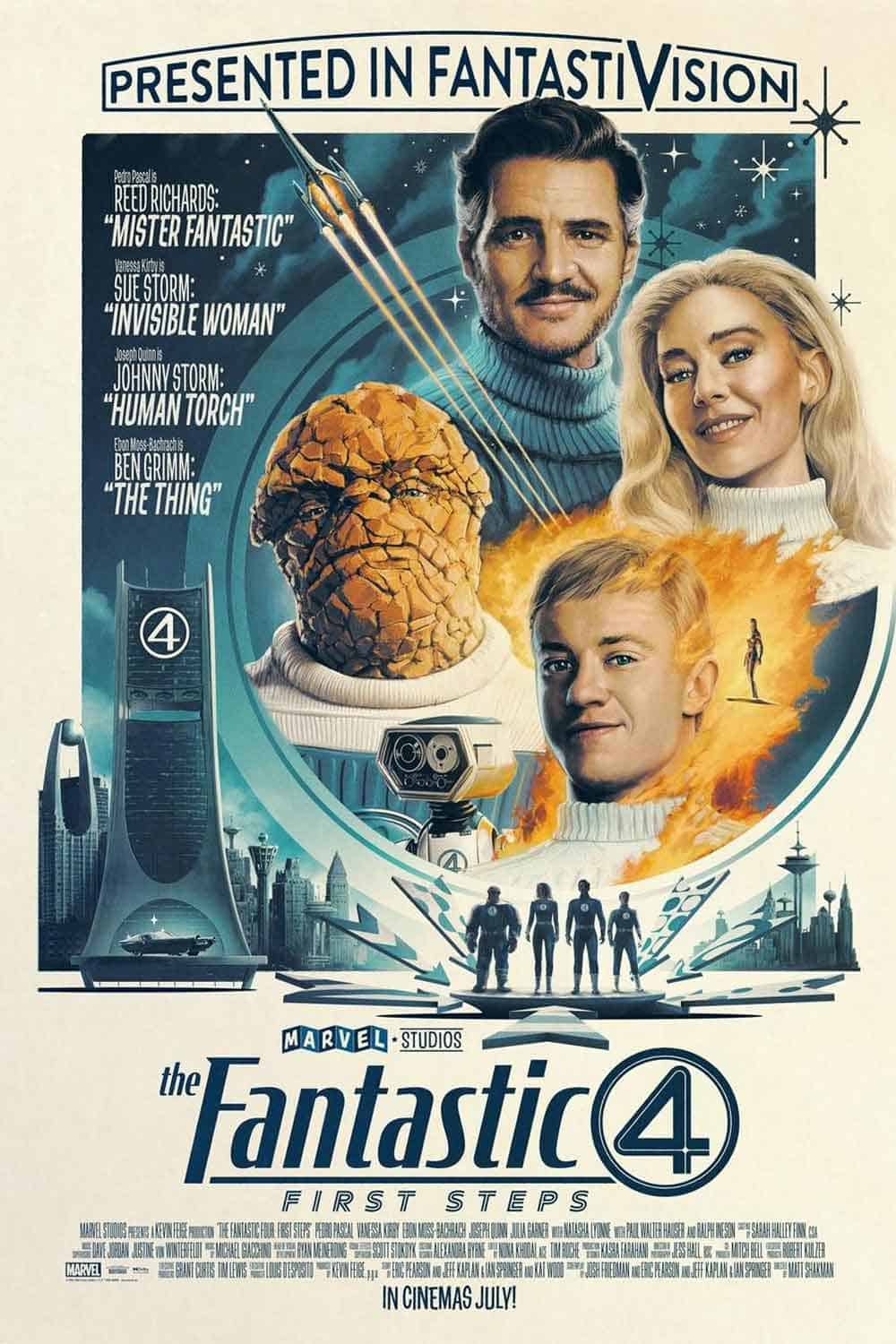poster los cuatro fantásticos (2025) retro