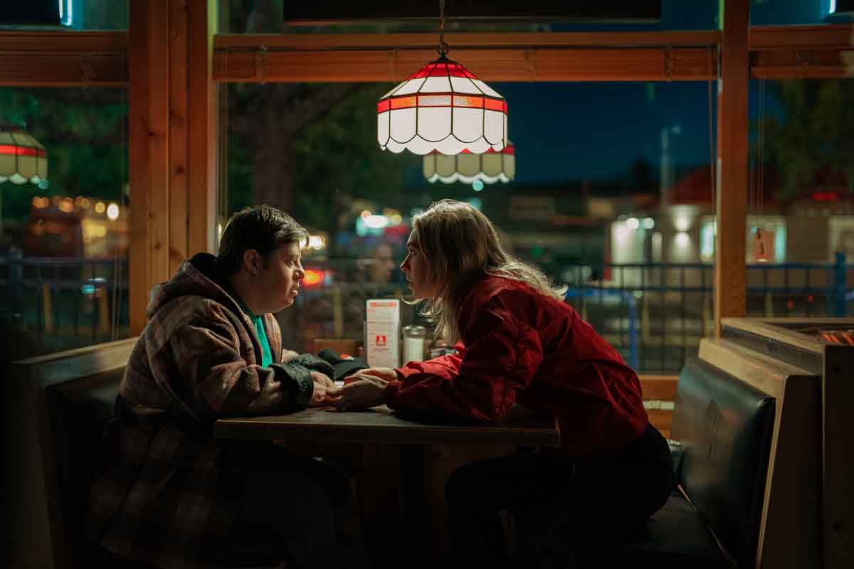 Night Always Comes. (L-R) Zack Gottsagen and Vanessa Kirby in Night Always Comes. Cr. Allyson Riggs/Netflix © 2025
