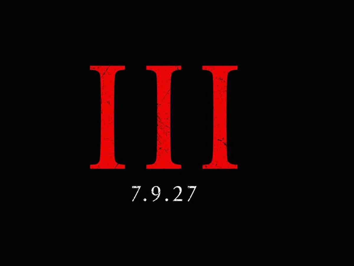 a quiet place part iii, logo en fondo negro con fecha “7.9.27” compartida por john krasinski en redes sociales.