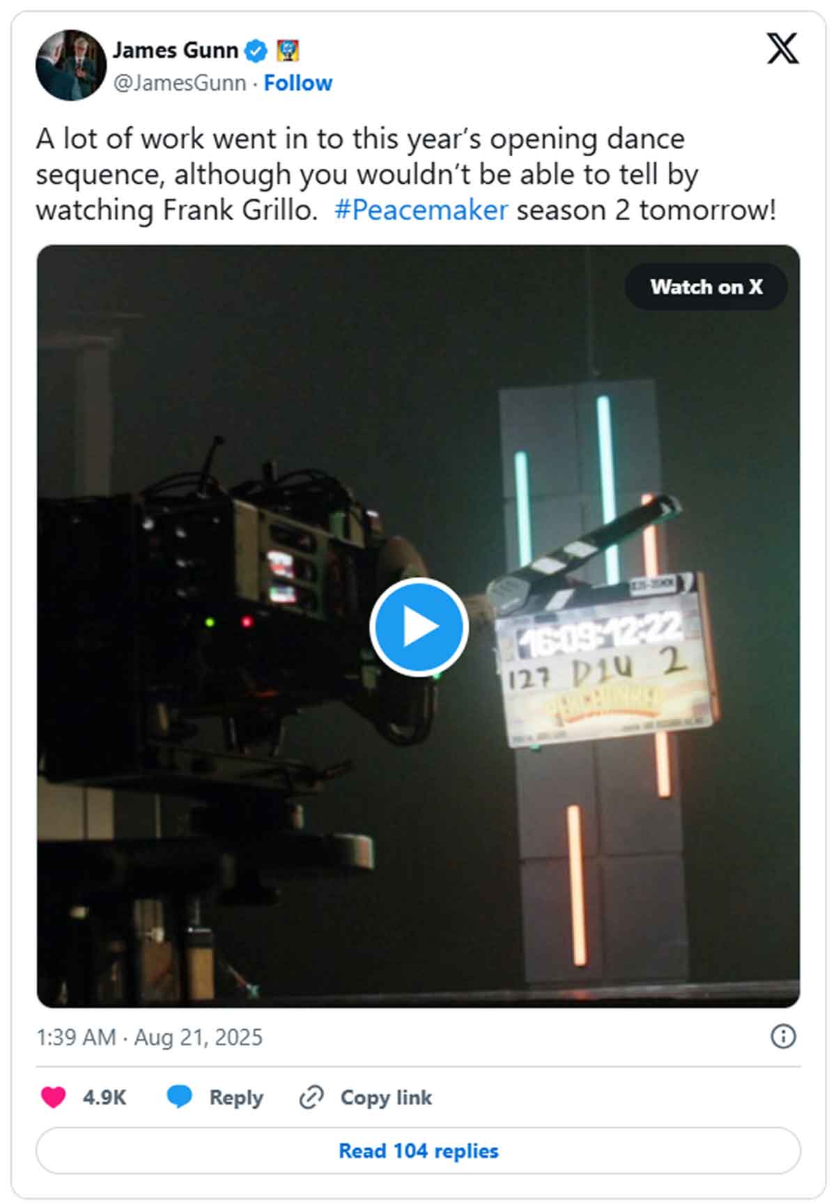 nuevo baile de Peacemaker temporada 2