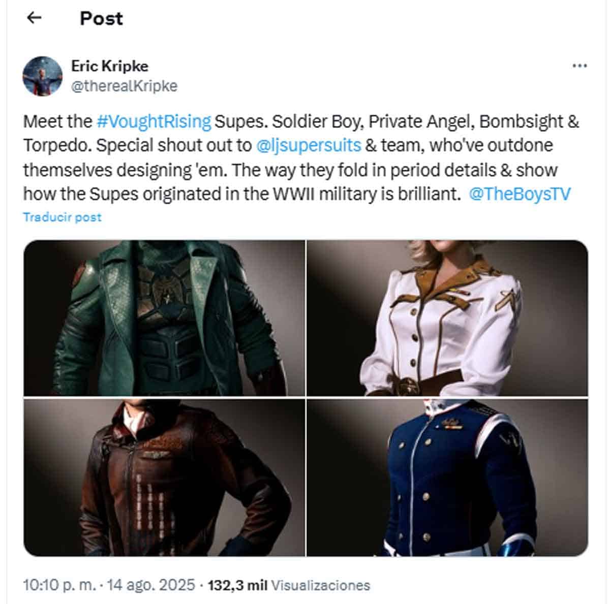 Primera imagen de los protagonista de la serie Vought Rising: precuela de The Boys protagonista de la serie vought rising