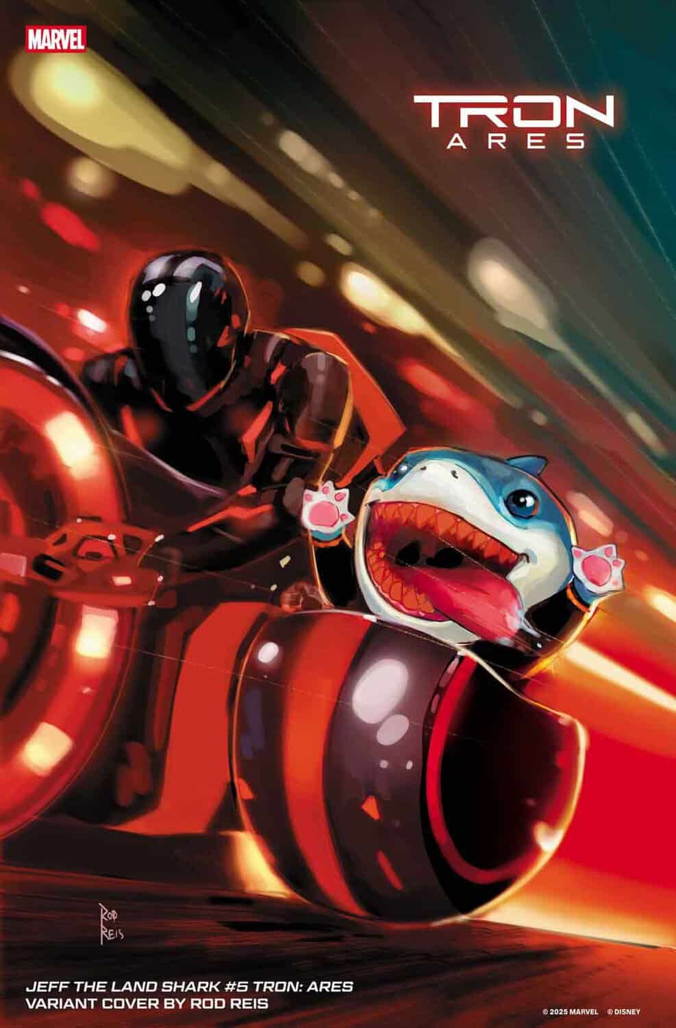 jeff the land shark en lightcycle versión tron