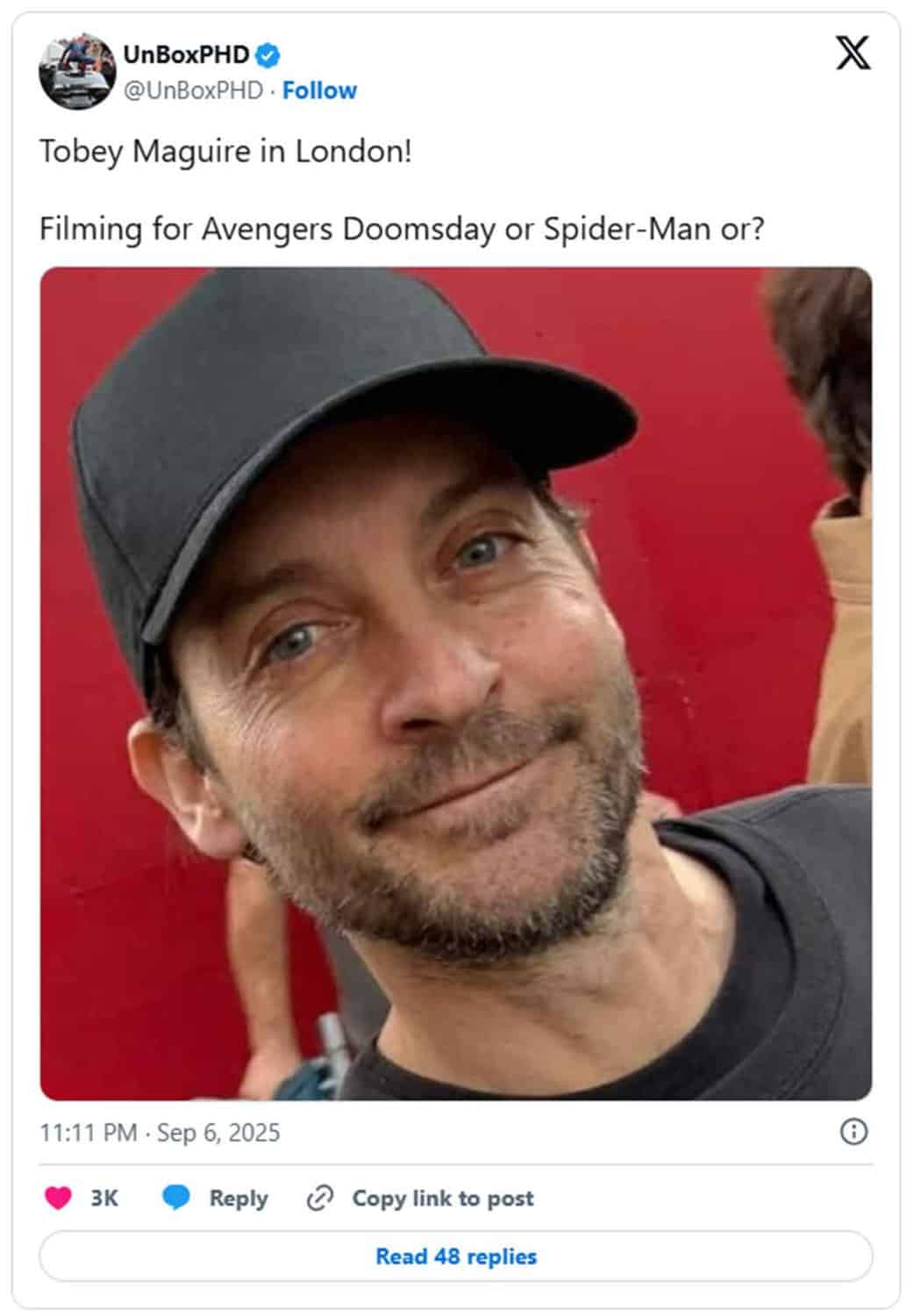 tobey maguire en londres